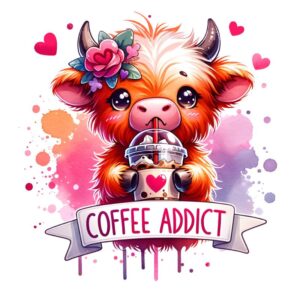 Heat transfers Iron on stickers  highland cow 552 for Tshirts Iron on Decal Patches Stickers Clothes Hat Pillows DIY Crafts