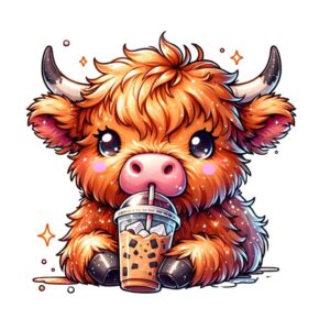 Heat transfers Iron on stickers  highland cow 563 for Tshirts Iron on Decal Patches Stickers Clothes Hat Pillows DIY Crafts