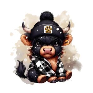 Heat transfers Iron on stickers  highland cow 564 for Tshirts Iron on Decal Patches Stickers Clothes Hat Pillows DIY Crafts