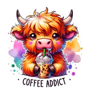 Heat transfers Iron on stickers  highland cow 567 for Tshirts Iron on Decal Patches Stickers Clothes Hat Pillows DIY Crafts