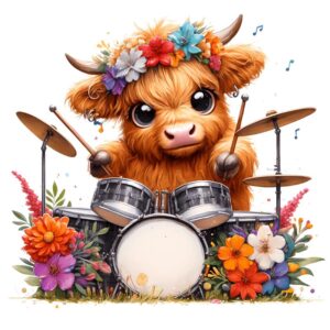 Heat transfers Iron on stickers  highland cow 573 for Tshirts Iron on Decal Patches Stickers Clothes Hat Pillows DIY Crafts