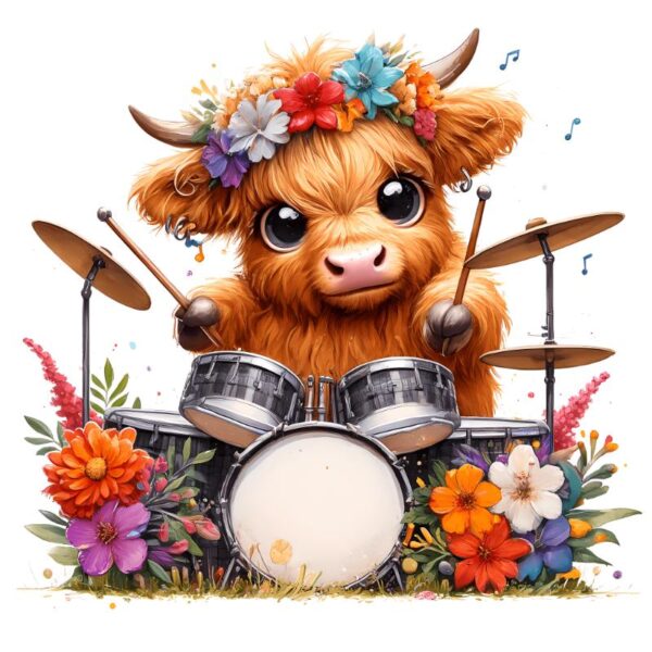 Heat transfers Iron on stickers  highland cow 573 for Tshirts Iron on Decal Patches Stickers Clothes Hat Pillows DIY Crafts