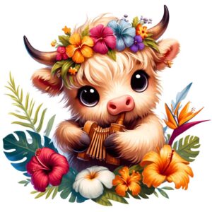 Heat transfers Iron on stickers  highland cow 575 for Tshirts Iron on Decal Patches Stickers Clothes Hat Pillows DIY Crafts