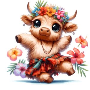 Heat transfers Iron on stickers  highland cow 577 for Tshirts Iron on Decal Patches Stickers Clothes Hat Pillows DIY Crafts