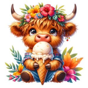 Heat transfers Iron on stickers  highland cow 580 for Tshirts Iron on Decal Patches Stickers Clothes Hat Pillows DIY Crafts