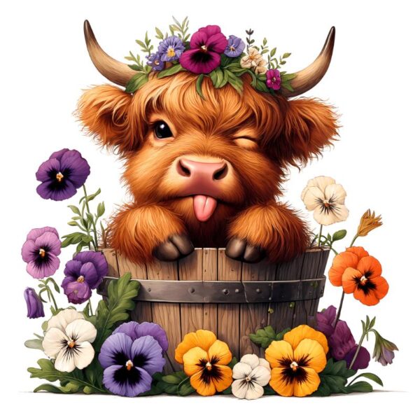 Heat transfers Iron on stickers  highland cow 585 for Tshirts Iron on Decal Patches Stickers Clothes Hat Pillows DIY Crafts