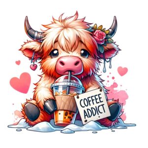 Heat transfers Iron on stickers  highland cow 588 for Tshirts Iron on Decal Patches Stickers Clothes Hat Pillows DIY Crafts