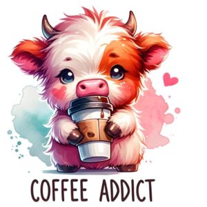 Heat transfers Iron on stickers  highland cow 596 for Tshirts Iron on Decal Patches Stickers Clothes Hat Pillows DIY Crafts