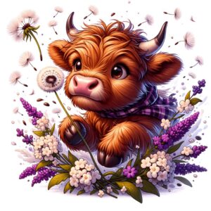 Heat transfers Iron on stickers  highland cow 598 for Tshirts Iron on Decal Patches Stickers Clothes Hat Pillows DIY Crafts