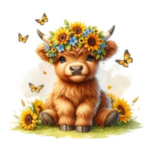 Heat transfers Iron on stickers  highland cow 6 for Tshirts Iron on Decal Patches Stickers Clothes Hat Pillows DIY Crafts