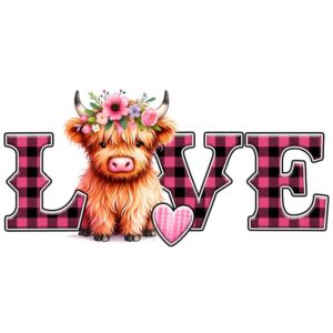 Heat transfers Iron on stickers  highland cow 71 for Tshirts Iron on Decal Patches Stickers Clothes Hat Pillows DIY Crafts