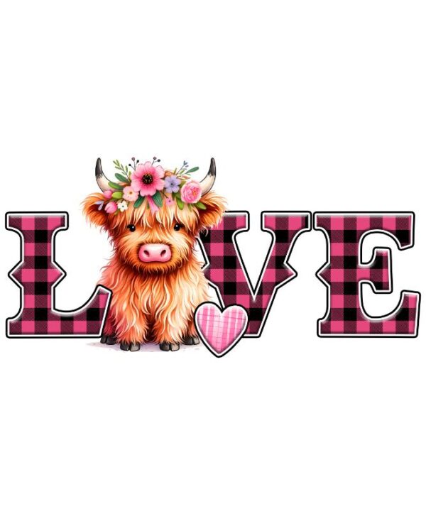 Heat transfers Iron on stickers  highland cow 71 for Tshirts Iron on Decal Patches Stickers Clothes Hat Pillows DIY Crafts