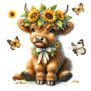 Heat transfers Iron on stickers  highland cow 8 for Tshirts Iron on Decal Patches Stickers Clothes Hat Pillows DIY Crafts