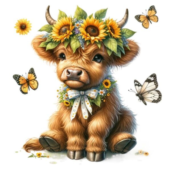 Heat transfers Iron on stickers  highland cow 8 for Tshirts Iron on Decal Patches Stickers Clothes Hat Pillows DIY Crafts