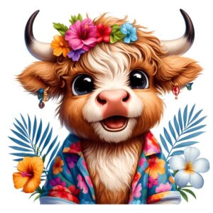Heat transfers Iron on stickers  highland cow 88 for Tshirts Iron on Decal Patches Stickers Clothes Hat Pillows DIY Crafts