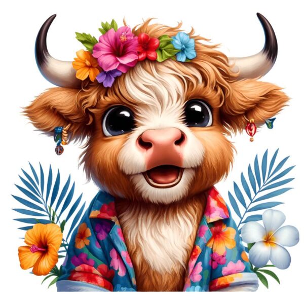 Heat transfers Iron on stickers  highland cow 88 for Tshirts Iron on Decal Patches Stickers Clothes Hat Pillows DIY Crafts