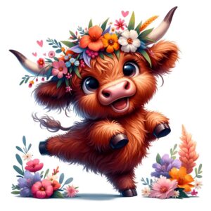 Heat transfers Iron on stickers  highland cow 89 for Tshirts Iron on Decal Patches Stickers Clothes Hat Pillows DIY Crafts