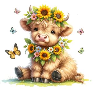 Heat transfers Iron on stickers  highland cow 9 for Tshirts Iron on Decal Patches Stickers Clothes Hat Pillows DIY Crafts