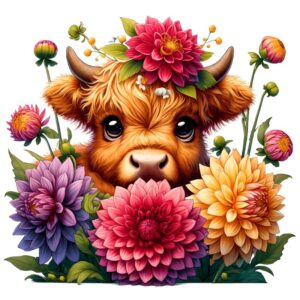 Heat transfers Iron on stickers  highland cow 93 for Tshirts Iron on Decal Patches Stickers Clothes Hat Pillows DIY Crafts