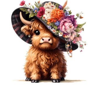 Heat transfers Iron on stickers  highland cow 94 for Tshirts Iron on Decal Patches Stickers Clothes Hat Pillows DIY Crafts