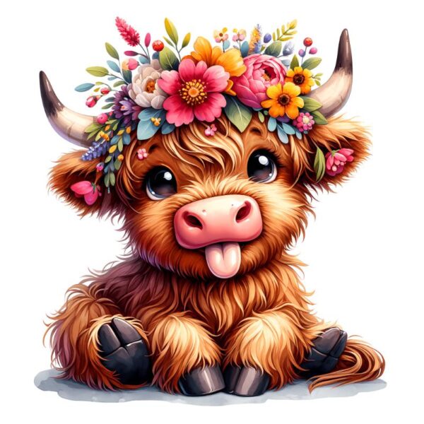 Heat transfers Iron on stickers  highland cow 96 for Tshirts Iron on Decal Patches Stickers Clothes Hat Pillows DIY Crafts