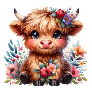 Heat transfers Iron on stickers  highland cow 99 for Tshirts Iron on Decal Patches Stickers Clothes Hat Pillows DIY Crafts