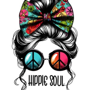 Heat transfers Iron on stickers  hippie 11 for Tshirts Iron on Decal Patches Stickers Clothes Hat Pillows DIY Crafts