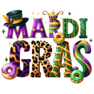 Heat transfers Iron on stickers  mardi gras 1 for Tshirts Iron on Decal Patches Stickers Clothes Hat Pillows DIY Crafts