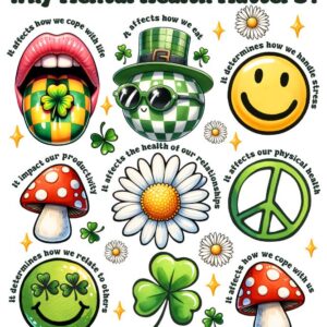 Heat transfers Iron on stickers  mental heath 14 for Tshirts Iron on Decal Patches Stickers Clothes Hat Pillows DIY Crafts