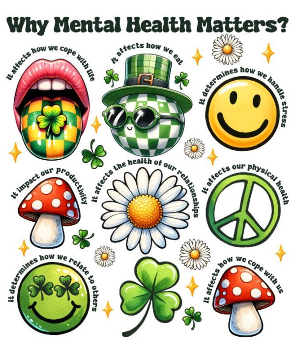 Heat transfers Iron on stickers  mental heath 14 for Tshirts Iron on Decal Patches Stickers Clothes Hat Pillows DIY Crafts