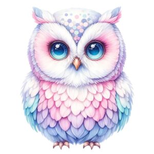 Heat transfers Iron on stickers  owl 102 for Tshirts Iron on Decal Patches Stickers Clothes Hat Pillows DIY Crafts