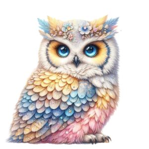Heat transfers Iron on stickers  owl 103 for Tshirts Iron on Decal Patches Stickers Clothes Hat Pillows DIY Crafts