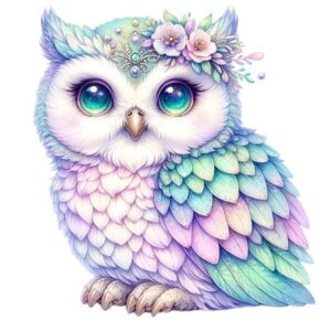 Heat transfers Iron on stickers  owl 105 for Tshirts Iron on Decal Patches Stickers Clothes Hat Pillows DIY Crafts
