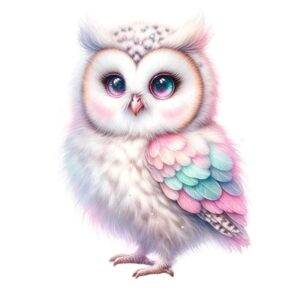 Heat transfers Iron on stickers  owl 106 for Tshirts Iron on Decal Patches Stickers Clothes Hat Pillows DIY Crafts