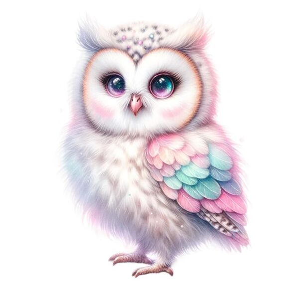 Heat transfers Iron on stickers  owl 106 for Tshirts Iron on Decal Patches Stickers Clothes Hat Pillows DIY Crafts