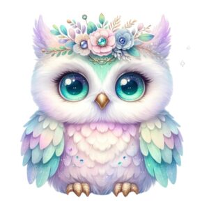 Heat transfers Iron on stickers  owl 107 for Tshirts Iron on Decal Patches Stickers Clothes Hat Pillows DIY Crafts