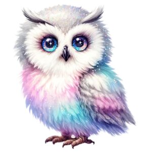 Heat transfers Iron on stickers  owl 108 for Tshirts Iron on Decal Patches Stickers Clothes Hat Pillows DIY Crafts