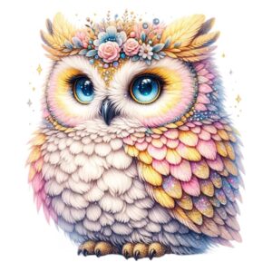 Heat transfers Iron on stickers  owl 115 for Tshirts Iron on Decal Patches Stickers Clothes Hat Pillows DIY Crafts