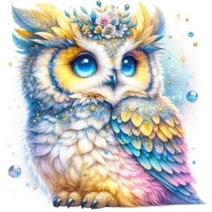 Heat transfers Iron on stickers  owl 116 for Tshirts Iron on Decal Patches Stickers Clothes Hat Pillows DIY Crafts