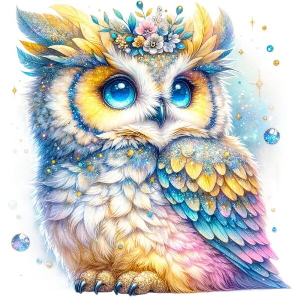 Heat transfers Iron on stickers  owl 116 for Tshirts Iron on Decal Patches Stickers Clothes Hat Pillows DIY Crafts