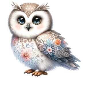 Heat transfers Iron on stickers  owl 124 for Tshirts Iron on Decal Patches Stickers Clothes Hat Pillows DIY Crafts