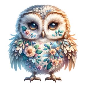 Heat transfers Iron on stickers  owl 127 for Tshirts Iron on Decal Patches Stickers Clothes Hat Pillows DIY Crafts