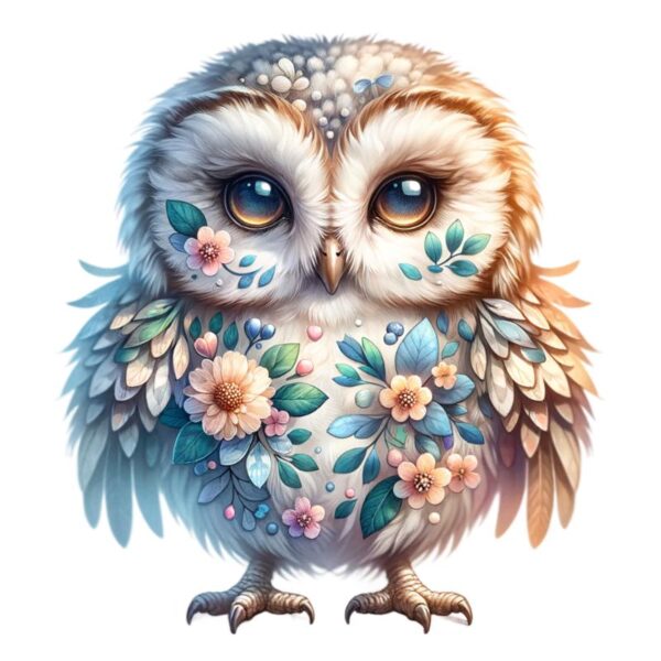 Heat transfers Iron on stickers  owl 127 for Tshirts Iron on Decal Patches Stickers Clothes Hat Pillows DIY Crafts