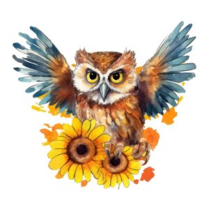 Heat transfers Iron on stickers  owl 14 for Tshirts Iron on Decal Patches Stickers Clothes Hat Pillows DIY Crafts