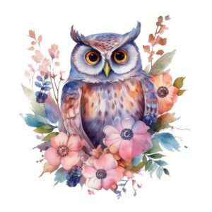 Heat transfers Iron on stickers  owl 17 for Tshirts Iron on Decal Patches Stickers Clothes Hat Pillows DIY Crafts