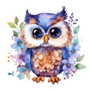 Heat transfers Iron on stickers  owl 19 for Tshirts Iron on Decal Patches Stickers Clothes Hat Pillows DIY Crafts