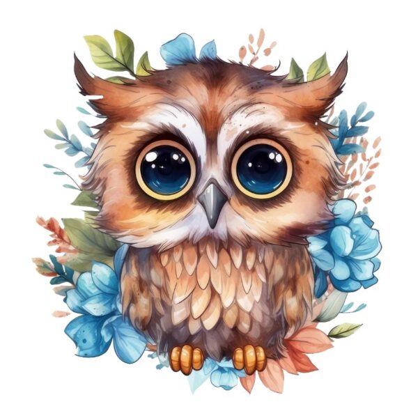 Heat transfers Iron on stickers  owl 20 for Tshirts Iron on Decal Patches Stickers Clothes Hat Pillows DIY Crafts