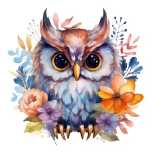 Heat transfers Iron on stickers  owl 24 for Tshirts Iron on Decal Patches Stickers Clothes Hat Pillows DIY Crafts