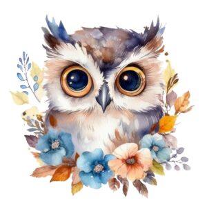 Heat transfers Iron on stickers  owl 27 for Tshirts Iron on Decal Patches Stickers Clothes Hat Pillows DIY Crafts