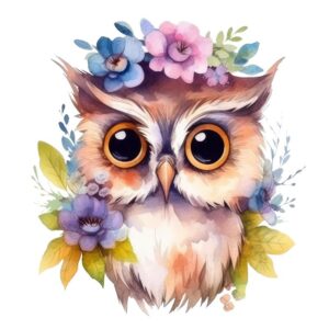 Heat transfers Iron on stickers  owl 32 for Tshirts Iron on Decal Patches Stickers Clothes Hat Pillows DIY Crafts